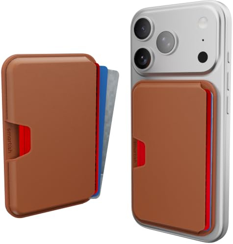 Smartish MagSafe Wallet - Side Hustle - Vegan Leather Slim Detachable Magnetic Card Holder Qi2 Certified iPhone MagSafe Wallet for Apple iPhone 17/16/15/14/13/12/13/12 Models - Teddy Bear Brown