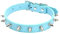haoyueer Hundehalsband aus Leder, mit Nieten, Pilze, Nieten, Katzenhalsband für kleine und mittelgroße Hunde, Katzen, Welpen, Kitty (XS, Blau)