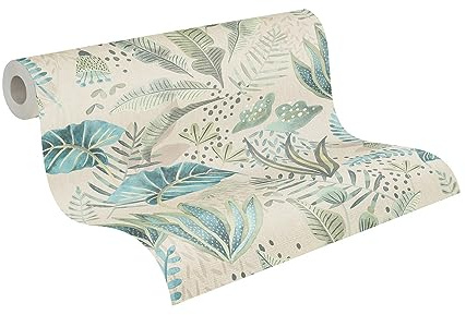 A.S. Création Tapete Floral Beige Grün Blau - Livingwalls Famous Garden 393484 - Vliestapete - 10,05 m x 0,53 m - Made in Germany