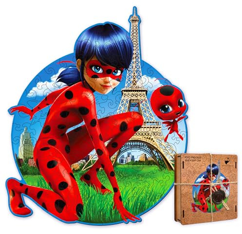 Holzpuzzle Kinder Jugendliche Zeichentrick Puzzle 100 Teile Lernspiel Nachhaltig Umweltfreundlich Lasergeschnitten Kreatives Geschenk Mädchen Kinderzimmer Dekoration Hochwertige Verarbeitung Lady Bug