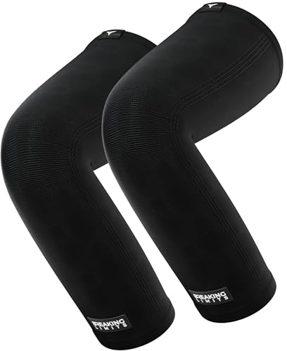 BREAKING LIMITS Ellenbogen Kompressions Bandage - Elastische Ellbogen Bandage für Unterarm-Muskelschmerzen - Golferarm- & Tennisarm Bandage - Elastische Gelenk Bandage für Damen und Herren (L)