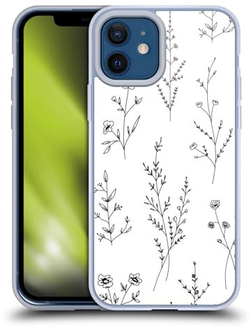 Head Case Designs Offizielle Anis Illustration Weiß Wildblumen Gelhülle [Militärischer Schutzgrad] Kompatibel Mit Apple iPhone 12 / iPhone 12 Pro Und Kompatibel Mit MagSafe