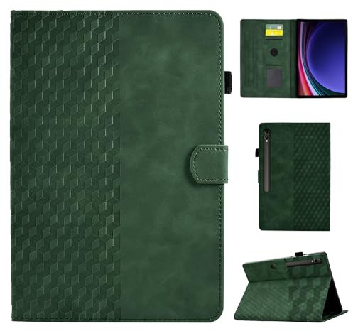 CASAFUNY Case for Samsung Galaxy Tab S10 Plus/ S9 Plus 12.4 inch 2023 Protective Tablet Case Stand Cover with S Pen Holder Auto Wake/Sleep for Samsung Galaxy Tab S10+, Green