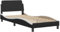 vidaXL Bettgestell mit Kopfteil, Polsterbett mit Stützbeinen, Bettrahmen mit Lattenrost, Schlafzimmerbett Einzelbett Bett, Schwarz Weiß 90x200cm Kunstleder