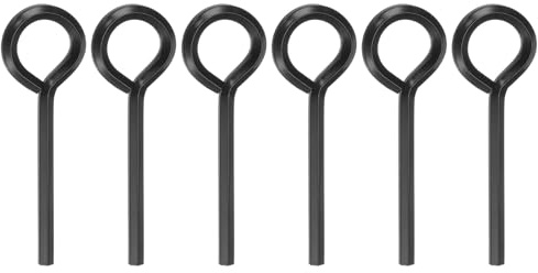 sourcing map Dogging Sechskantschlüssel 5/32 Zoll SAE Metall Hundetürschlüssel mit O-Ring Vollschlaufe, Schwarz, 6 Stück