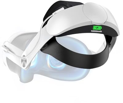 DESELL Head Strap Battery for Meta Quest 3, 10000mAh Elite Strap with Battery Pack 6 Hours Extra Playtime & Enhanced Comfort for Oculus Quest 3 - Replacement Battery Head Strap Accessories