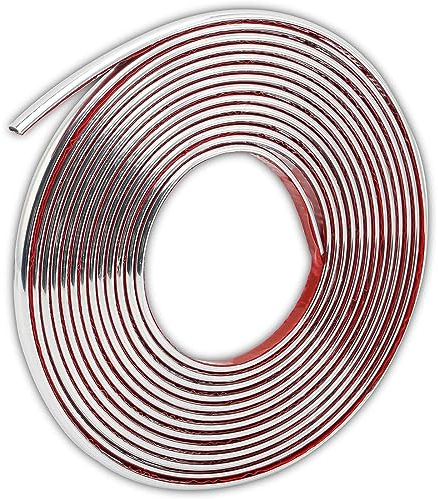 Argento autoadesivo 3d muro bordo striscia Peel and Stick Trim muro Sticker nastro decorativo per soffitto/angolo/specchio/mobili/porta/guardaroba/casa e decorazione auto (0.8CM*10M/0.31IN*32.8FT)