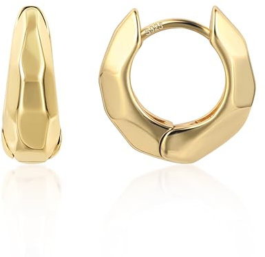 Gold Creolen Ohrringe Damen, Kleine Klobige Creolen Ohrringe Goldene Dicke Creolen Hypoallergen Mini Kleine Huggie Breite Silber Creolen Ohrringe Schmuck Geschenke