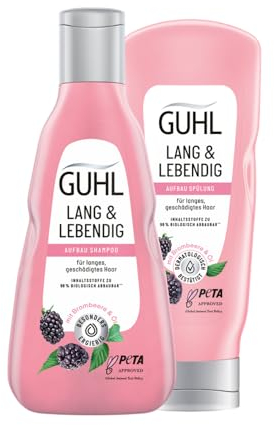Guhl Lang & Lebendig Set - Shampoo, 250 ml & Spülung, 200 ml - Haartyp: lang - Shampoo & Spülung Reparieren strapazierte Längen & Spitzen, kräftigen langfristig die Haarfaser und beugen Haarbruch vor
