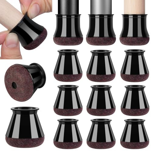 ✮Marque Française✮- Protection Pied de Chaise | 16 PCS|14-20MM |Garantie A Vie| Patin Chaise, Préserve Le Silence et Le Sol | Tampon Chaise, Feutre Épais Anti-Rayures | Silicone Durable, Noir