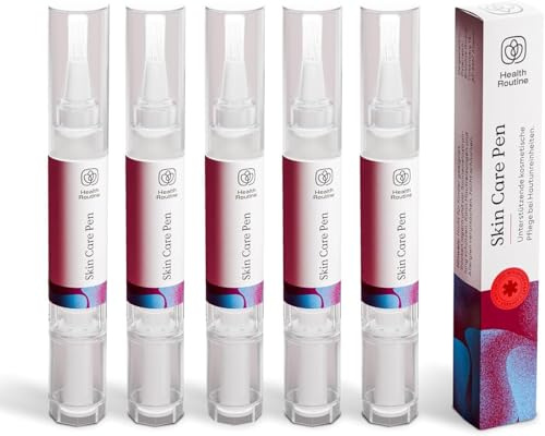Health Routine Skin Care Pen 5er Pack — Hautpflegestift | mit Mandelöl, Teebaumöl & Vitamin E, 100% Natürliche Wirkstoffe, Stift gegen Hautunreinheiten