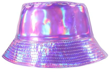 JJDreams Unisex Reversibel Anglerhut Faltbar Hut Pilz Hut Bunter Fischhut Anglerhut Glamour Accessoire,Lila