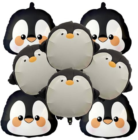 JAHEMU Pinguin Luftballons Geburtstagsballons Helium Tier Ballon Pinguin Folienballons für Kinder Weihnachten Geburtstag Deko, 8 Stück