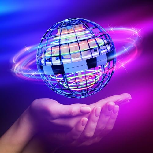 TOMZON Hoverball Fliegender Ball mit RGB LEDs, Magic Spinner Flugball, Flying Orb Ball, Boomerang, Mini Drohne, Indoor und Outdoor Spielzeug Geschenke für Kinder, Jungen, Mädchen