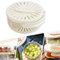 Boxonly Multifunctional Fruit and Vegetable Washing Bowl with Lid – 2-in-1 Plastic Drain Basket with Foldable Handle, Colanders and Strainers for Kitchen Use (White)