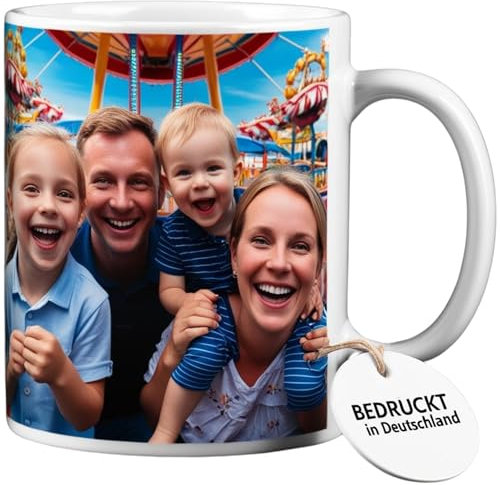 HD PRINT4YOU Personalisierte Tasse mit Foto & Text – Geschenk mit Namen & Bild – Individuell bedruckt – Kaffeetasse 330ml – Geschenkidee für Geburtstag, Weihnachten, Kollegen, Mama, Papa