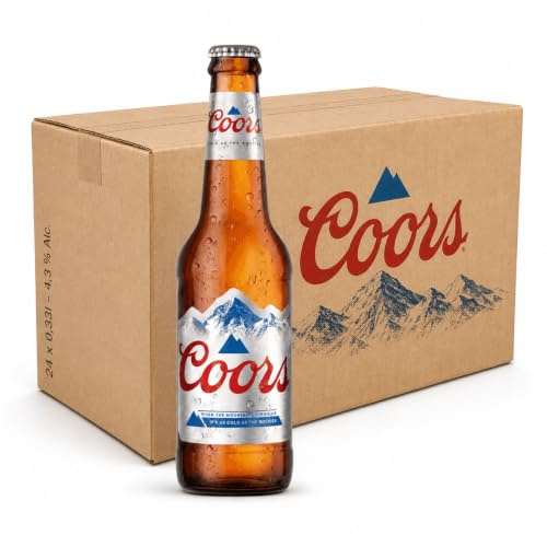 Coors 24 Flaschen Amerikanisches Lagerbier 330ml 4,3% ABV inkl. Bierdeckel Haus der Biere Berlin
