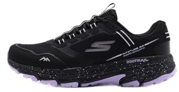 Skechers Femme Go Run Trail Altitude 2.0 Ravine Basket, Black Leather/Lavender Trim, 39 EU