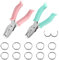 2 Pcs Single Hole Punch for Crafts, 6mm Hole Puncher for Paper Punchers, Small Metal Handheld Hole Punch, Gift Tag Punches for Crafting DIY Scrapbooking Cards Notebooks Invoices, with 10 Rings