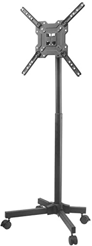 ZOCWJK Mobile TV Stand Mobile TV Cart for 17 to 50 Flat Curved Screens TVs, Height/Tilting Adjustable TV Stand with Wheels, Lightweight Rolling Tall Floor Tv Stand(