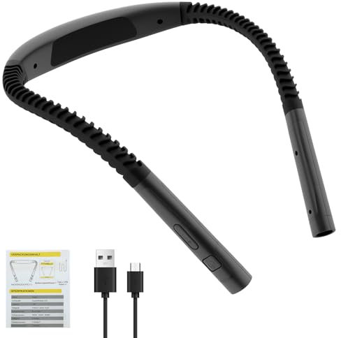 Foppla LED Hals Leselampe,Handarbeitslampe, Wiederaufladbare Leselampe Hals, Handarbeitslampe, Leselampe Bett, 1000mAh, 3 Farben & 15Helligkeiten, Wiederaufladbar & Langlebig(Grau)