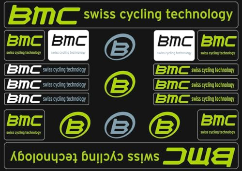 Fahrrad Ersatz Aufkleber Set Selbstklebende Vinyl Aufkleber Kompatibel für BMC Rahmen Grün (matt)