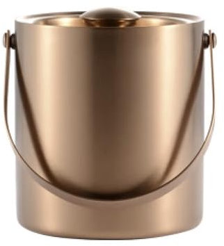 2L Ice Bucket with Lid, Double Wall Insulated Stainless Steel ICES Buckets Wine for Cocktail Bar and Parties(Brass)