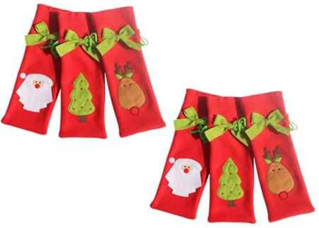UTHCLO 6pcs Christmas Wine Bottle Cover Bag Pouch for Wine Bottle Festive Christmas Tree Santa Reindeer Design for Wrapping Random Style