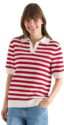 Cecil Damen Kurzarm Poloshirt in Crochet-Qualität