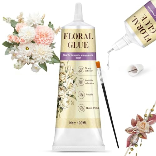 Floral Glue, 100ML Clear Craft Glue, Floral Adhesive, Waterproof | Flower Glue, Quick-drying Flexible, Suitable for Bouquets, Corsages, Wristlets, Floral Arrangements, Craft Projects