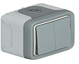Legrand - 069725 pulsador doble gris plexo ii monob. sup. Ref. 6565120050