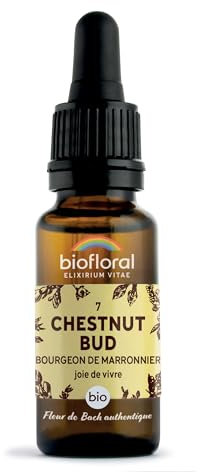 BIOFLORAL - 07 Chestnut Bud, Bourgeons de Marronnier BIO DEMETER - Joie de Vivre - Compte-gouttes 20 ML - Fleur de Bach Authentique