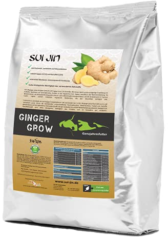 Koifutter Ginger Grow Ingwer Kartoffel Spirulina + Immun für Koi Fisch Futter (Ingwer - Kartoffel - Spirulina, 5kg)