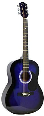 Martin Smith Akustikgitarre mit Gitarrensaiten, Gitarrenplektren & Gitarrengurt - Blau