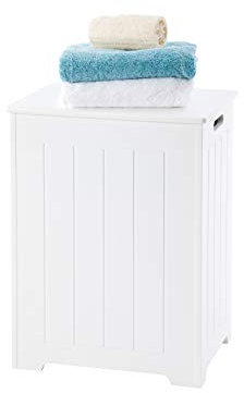 Elegant Brands (47069 Laundry) White wooden Laundry Bin - tongue and groove style