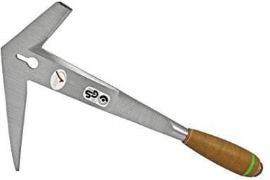 FREUND 00020650 Schieferhammer Rheinische Form, Nagelzieher, handgeschmiedet, rechts, mit Ledergriff