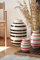 Kähler Vase H12.5 cm Omaggio Originaldesign mit handgemalte Streifen, Metallics