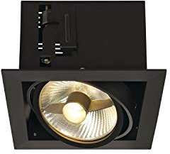 SLV LED Einbaustrahler KADUX, dreh- und schwenkbar | Dimmbare Decken-Lampe zur Beleuchtung innen | LED Spot, Fluter, Deckenstrahler, Deckenleuchte, Einbau-Leuchte | 1-flammig, GU10 QPAR111
