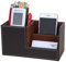 KINGFOM Multifunktions Schreibtisch Organizer 3 Speicherabteil Stiftek?cher (Braun)