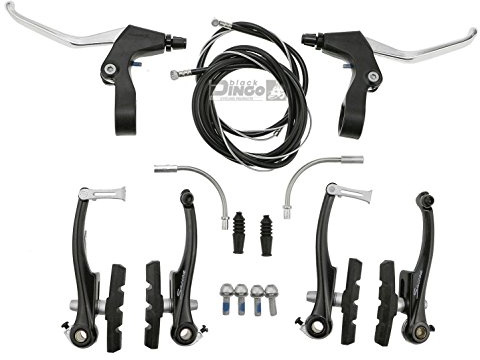 Black Dingo Cycling Products BDCP Alu V-Brake komplett Bremsenset VR und HR schwarz Made by Saccon