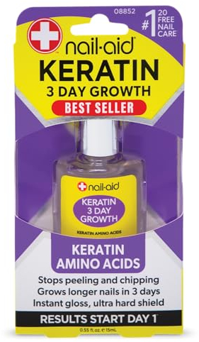 Nail-Aid Crescita di 3 giorni alla cheratina per unghie, 0,55 fl oz