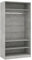 vidaXL Kleiderschrank offen Einlegeboden Regal Kleiderständer Schrank Kleiderstange Garderobenschrank Betongrau 100x50x200cm Holzwerkstoff