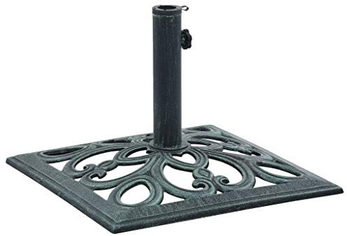 Festnight Pied de Parasol Socle de Parasol Base de Parasol Vert 12 kg 49 cm Fonte