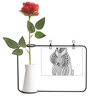 Animal Big Mouse Picture Art Deco Gift Fashion Artificial Rose Flower Hanging Vases Decoration Bottle
