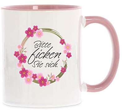 STEMPEL-FABRIK Keramiktasse Weiß mit Aufdruck - Bitte ficken Sie sich - Kaffeetasse mit Spruch - Teetasse - Bedruckte Tasse - Bürotasse - Geschenkideen - Büro - Arbeit - Beidseitig Bedruckt (Weiß)