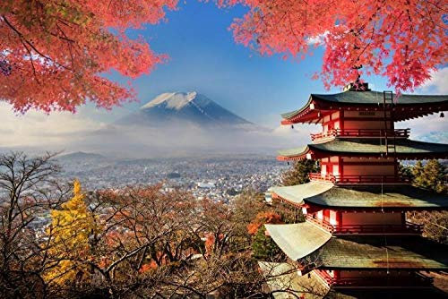 Japanese Landscape Wallpaper Japanese Hotel Restaurant Japanese Cuisine Background Wall Painting Wallpaper Ancient Pagoda Mou Custom 3D Wallpaper Paste Living Room The Wall for bedroom-300cm×210cm