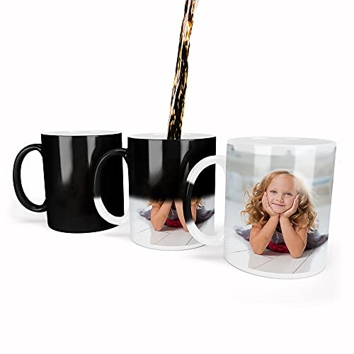 Endless Prints Magic Mug - Personalised Heat Colour Changing Coffee & Tea Mug with Your Photo! (11oz / 325ml, Black/Changing) (11oz, Black/Changing)