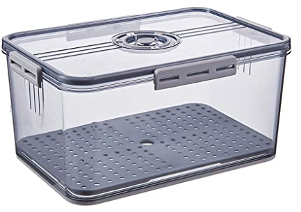JMAHM Fridge Organizer Kühlschrank Schubladen Stapelbar Kühlschrank Aufbewahrungsbox fur Küchen、Kühlschrank、Schränke (32.5x22.5x15.3grau)