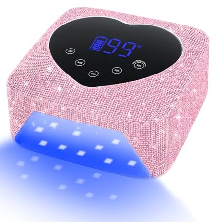 HUGMAPLE UV Licht für Nägel, 74W schnurlos Wiederaufladbare UV Nagellampe, Schnelle Nägel Trockner Aushärtung Lampe für Salon & Zuhause, Gel Nagellack UV Licht mit 5 Timer Einstellung, Touch Control