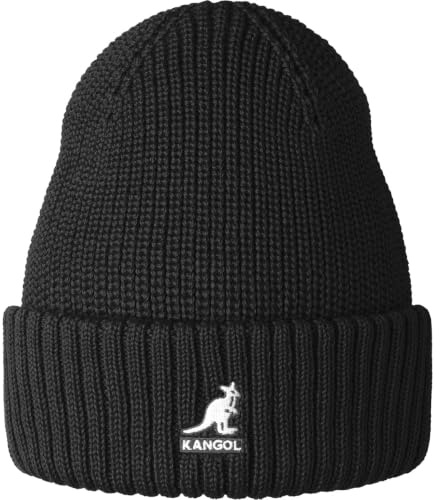 Kangol Unisex Merino Wool Rib Beanie Baskenmütze, Schwarz, One Size